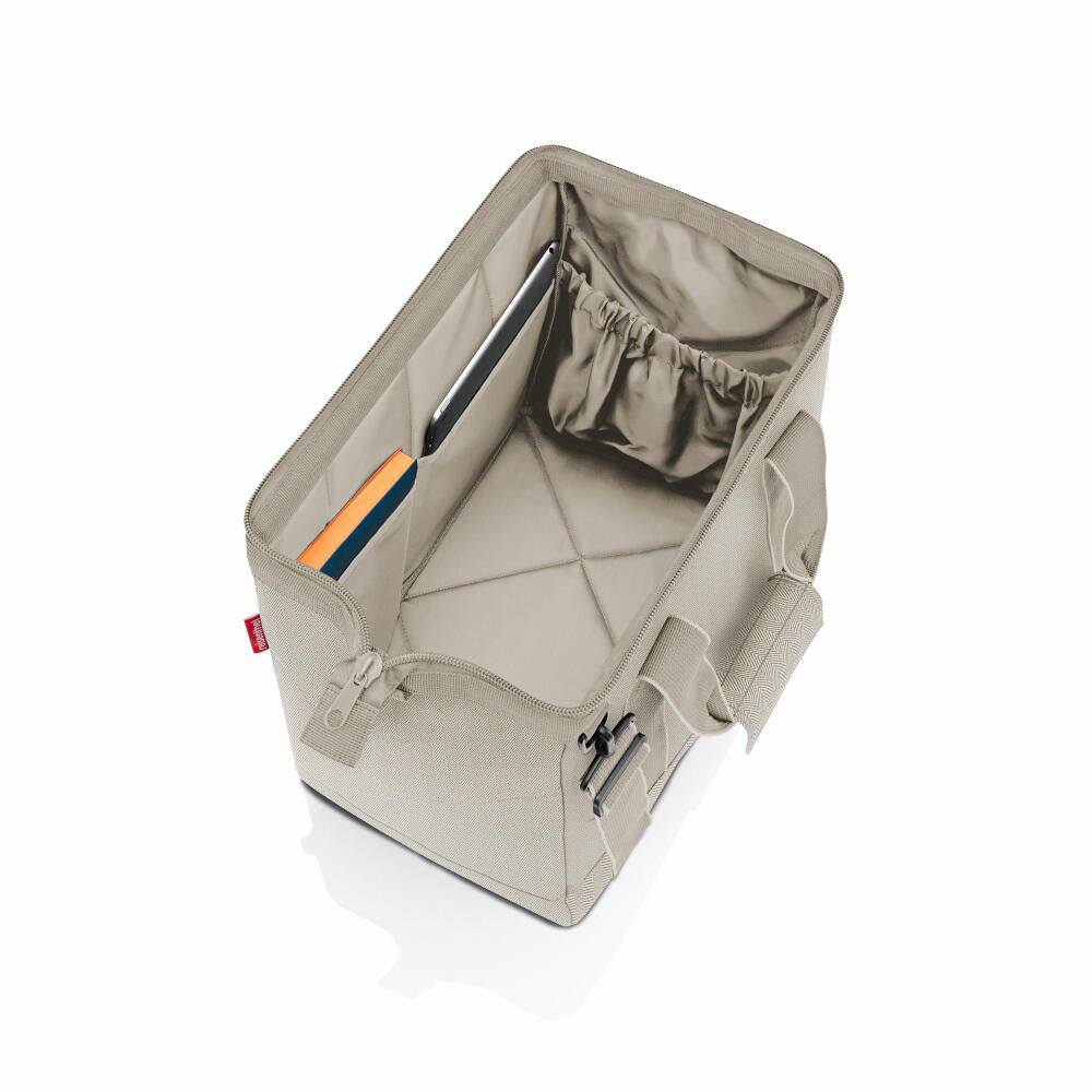 reisenthel allrounder M, travel bag, sports bag, doctor's bag, bag, polyester fabric, Herringbone Sand, 18 L, MS6049