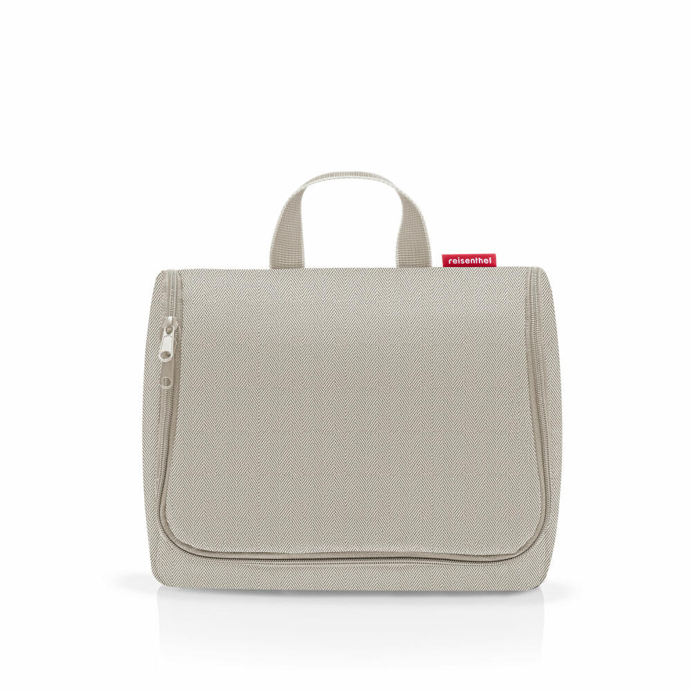 reisenthel toiletbag XL, toiletry bag, cosmetic bag, toiletry bag, Herringbone Sand, 4 L, WO6049