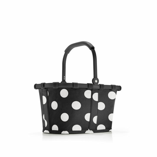 reisenthel carrybag XS, Einkaufskorb, Korb, Polyestergewebe, Frame Dots White, 5 L, BN7072