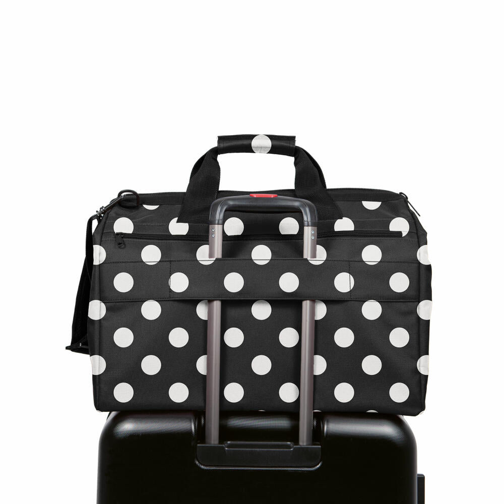 reisenthel allrounder L pocket, travel bag, sports bag, doctor's bag, bag, polyester fabric, Dots White, 32 L, MK7073