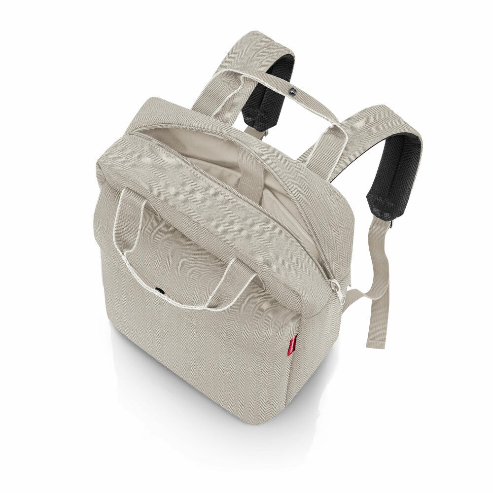 reisenthel allday backpack M, backpack, leisure backpack, bag, hand luggage, Herringbone Sand, 15 L, EJ6049