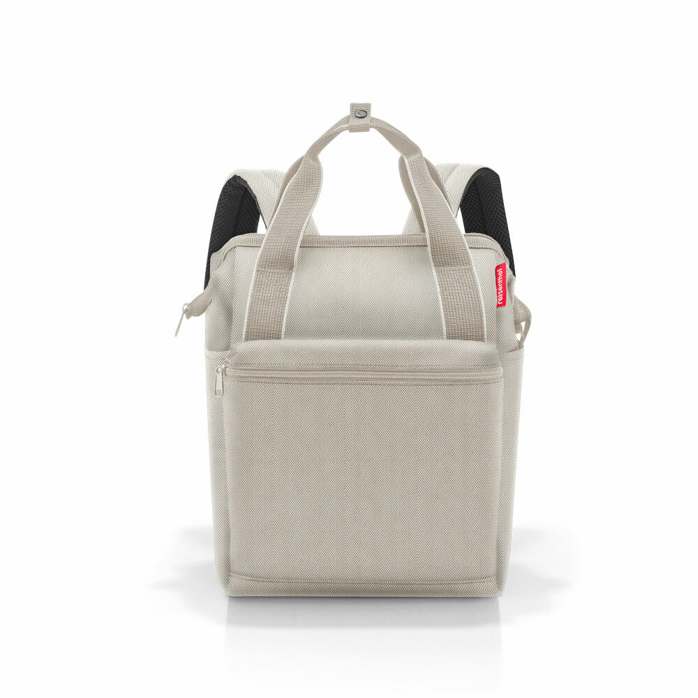 reisenthel allrounder R, backpack, carrying bag, bag, polyester fabric, Herringbone Sand, 12 L, JR6049