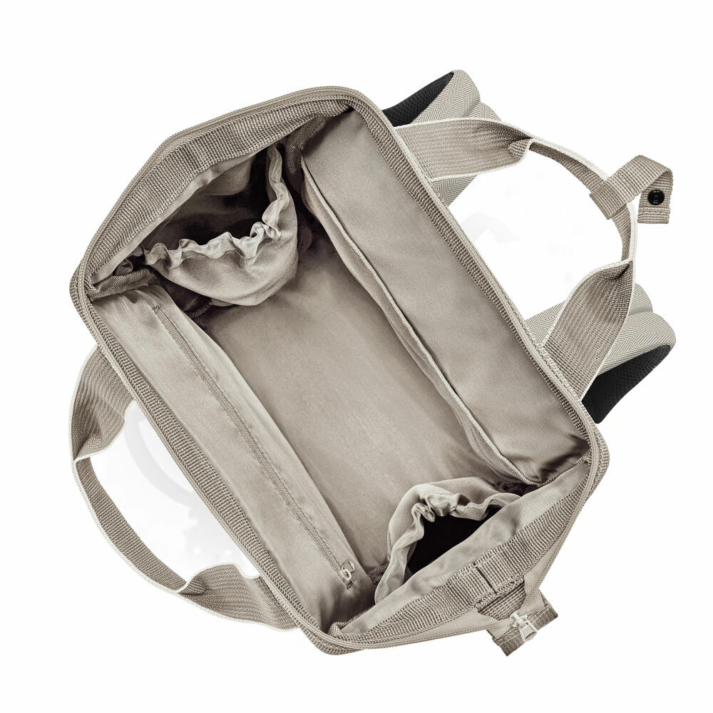 reisenthel allrounder R, backpack, carrying bag, bag, polyester fabric, Herringbone Sand, 12 L, JR6049