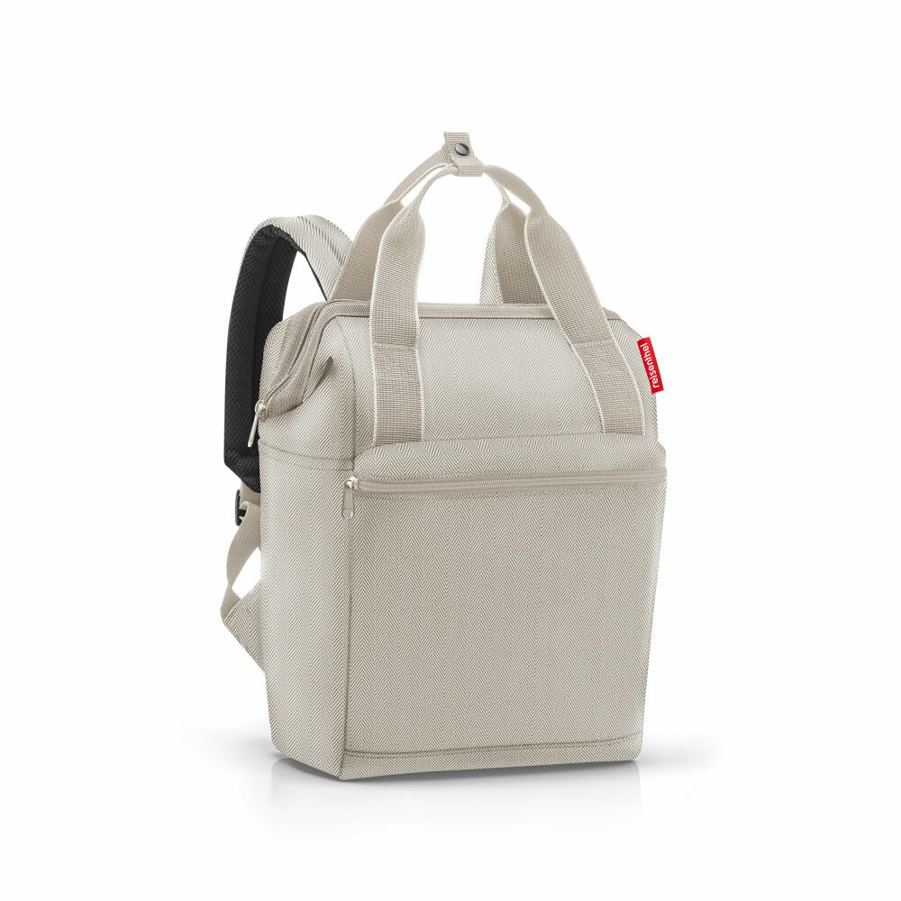 reisenthel allrounder R, backpack, carrying bag, bag, polyester fabric, Herringbone Sand, 12 L, JR6049
