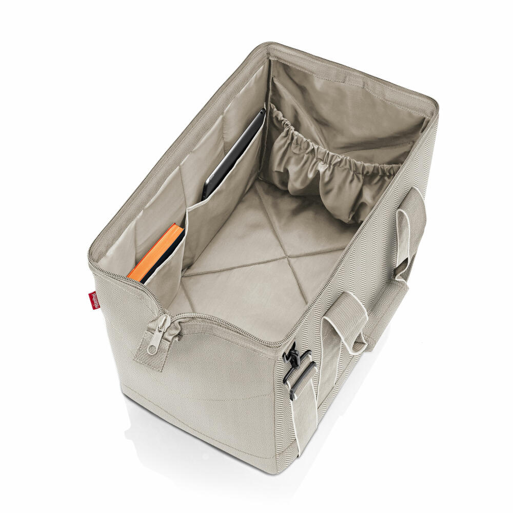 reisenthel allrounder L, travel bag, sports bag, doctor's bag, bag, polyester fabric, Herringbone Sand, 30 L, MT6049