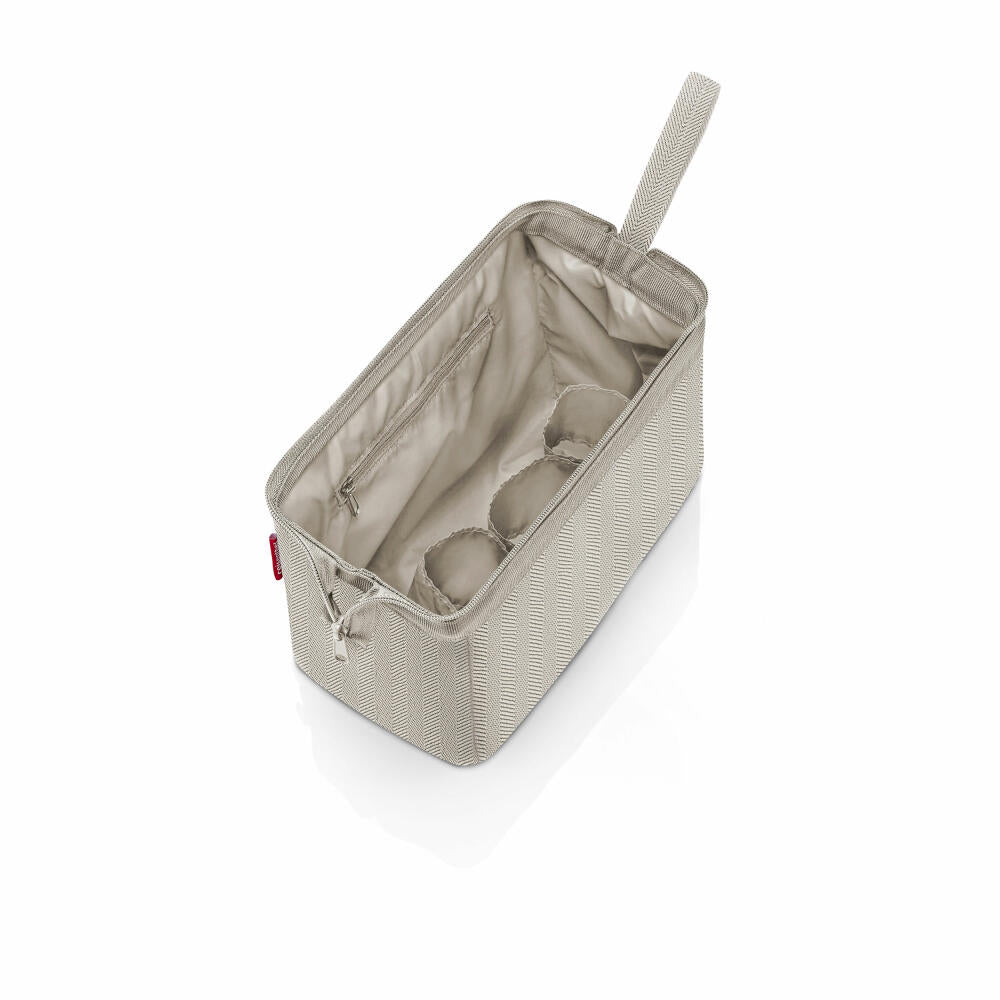 reisenthel travelcosmetic, beauty case, toiletry bag, toiletry bag, cosmetic bag, Herringbone Sand, 4 L, WC6049