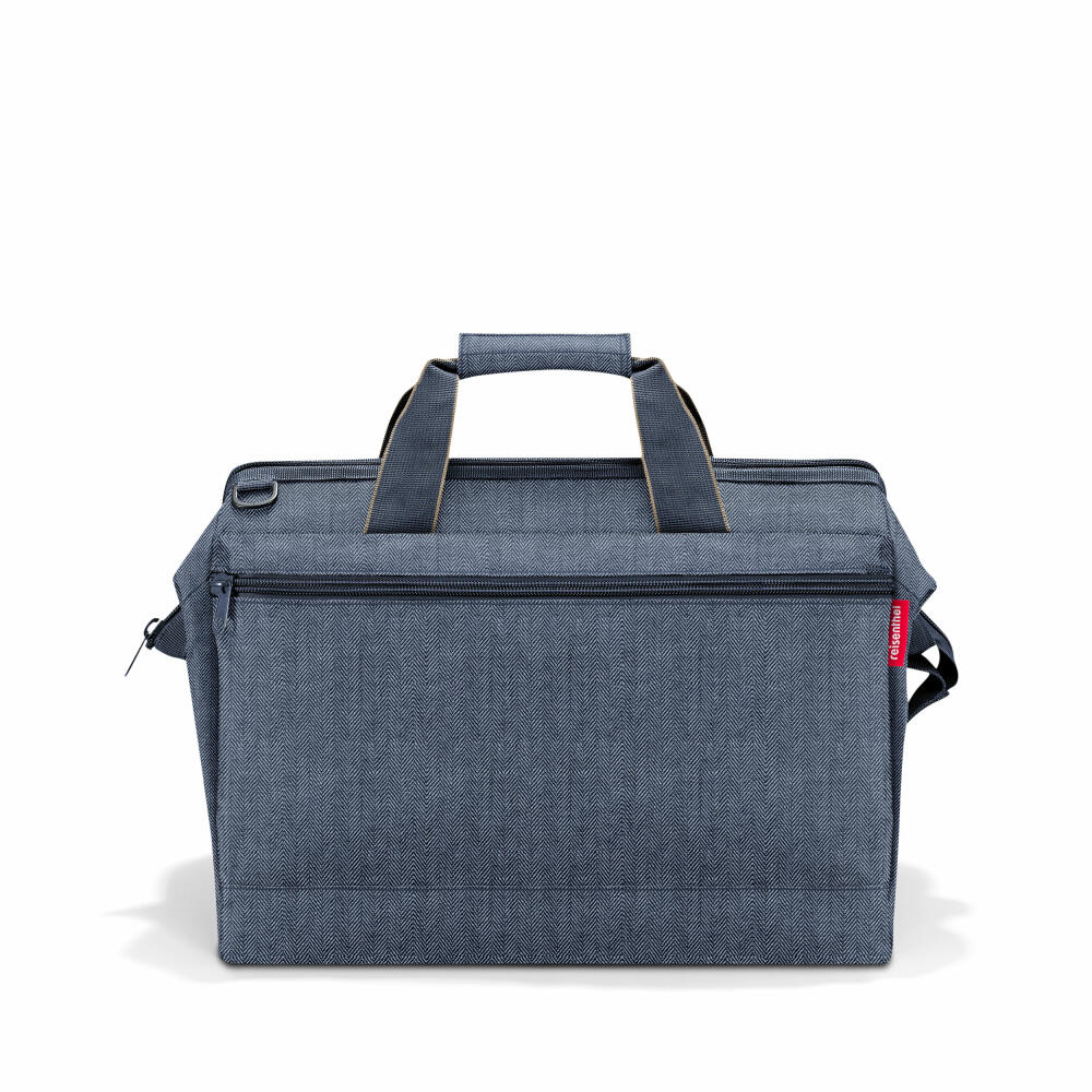 reisenthel allrounder L pocket, travel bag, sports bag, doctor's bag, bag, polyester fabric, Herringbone Dark Blue, 32 L, MK4113