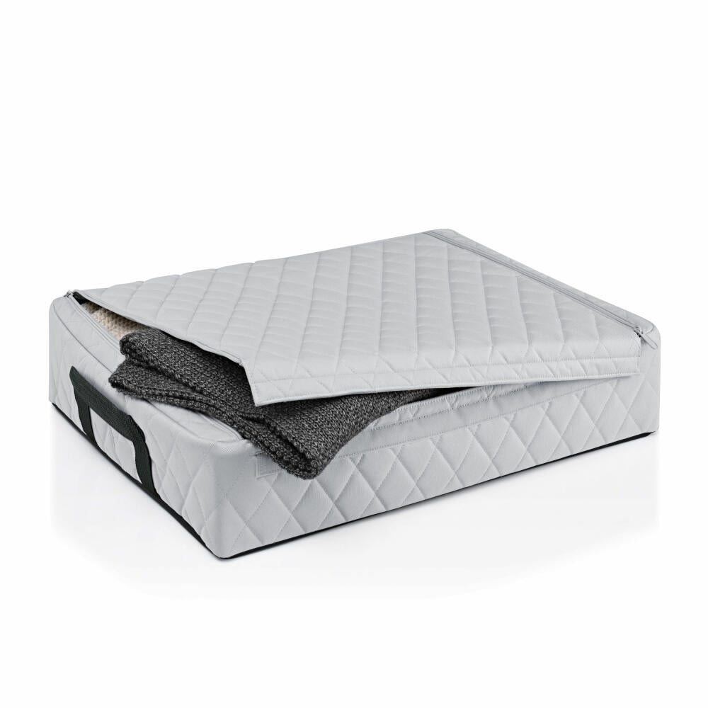 reisenthel storagebox low, Aufbewahrungsbox, Recycling-Polyestergewebe, Rhombus Light Grey, 35 L, FV7060