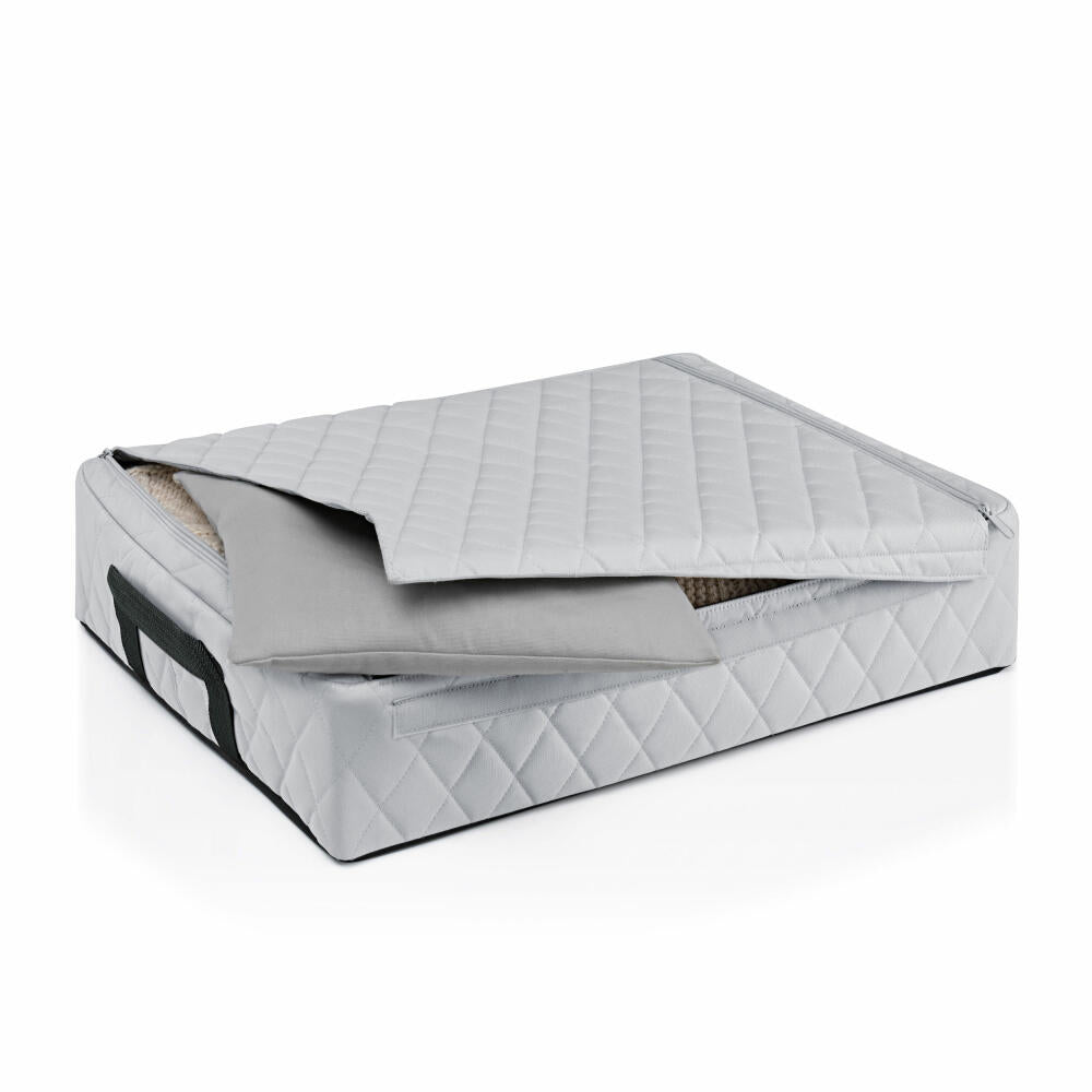 reisenthel storagebox low, Aufbewahrungsbox, Recycling-Polyestergewebe, Rhombus Light Grey, 35 L, FV7060