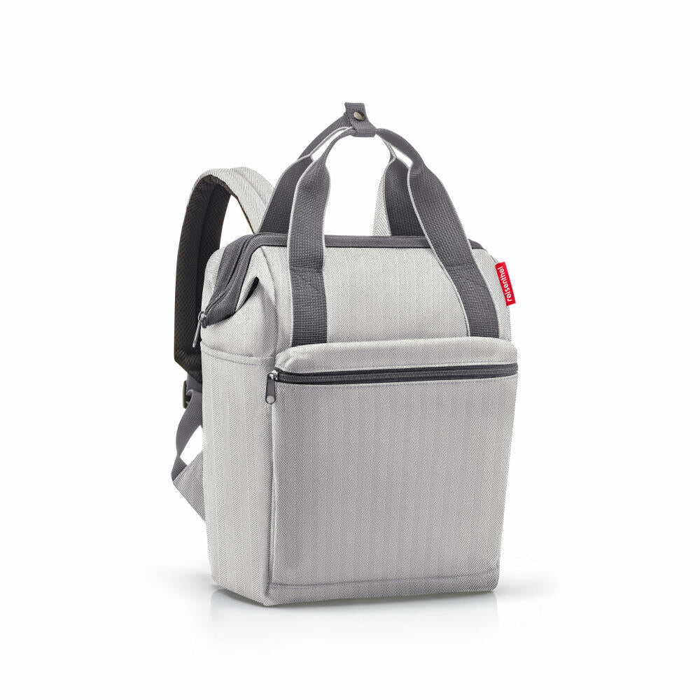 reisenthel allrounder R, backpack, carrying bag, bag, polyester fabric, Herringbone Grey, 12 L, JR7074