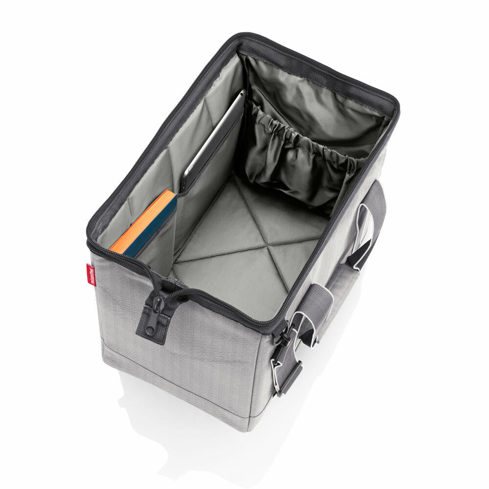 reisenthel allrounder M, travel bag, sports bag, doctor's bag, bag, polyester fabric, Herringbone Grey, 18 L, MS7074