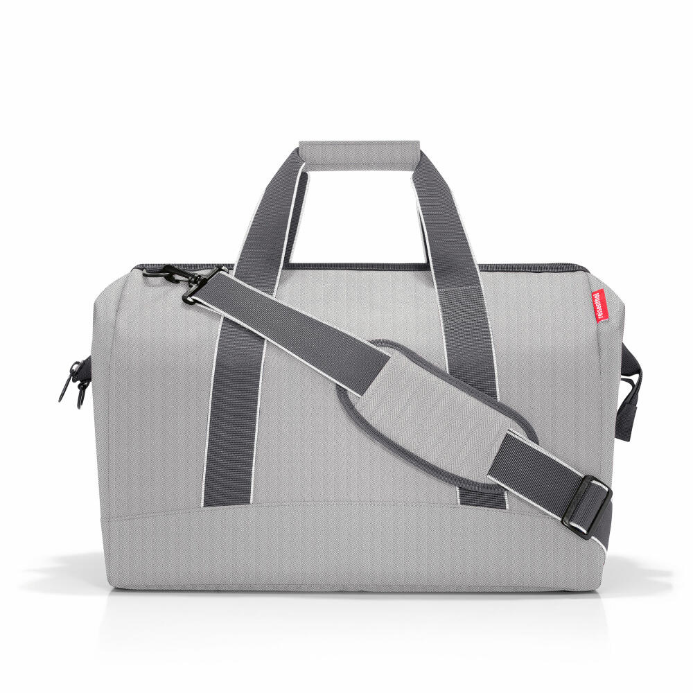 reisenthel allrounder L, travel bag, sports bag, doctor's bag, bag, polyester fabric, Herringbone Grey, 30 L, MT7074