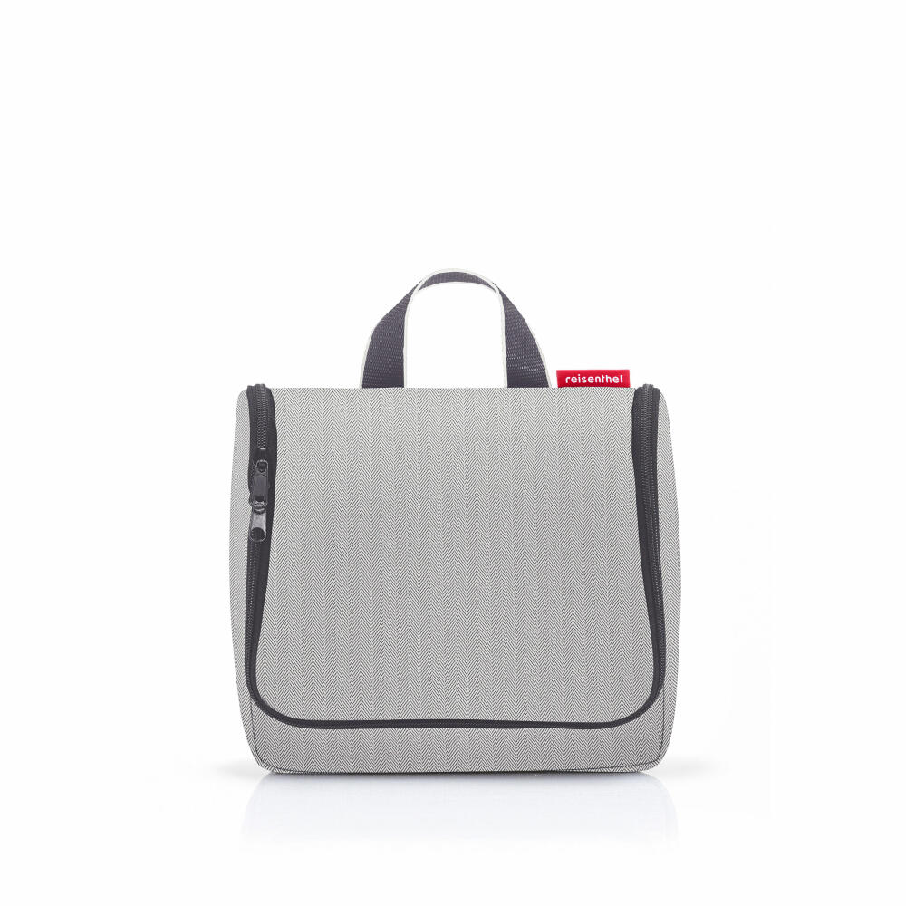 reisenthel toiletbag, toiletry bag, cosmetic bag, toiletry bag, Herringbone Grey, 3 L, WH7074
