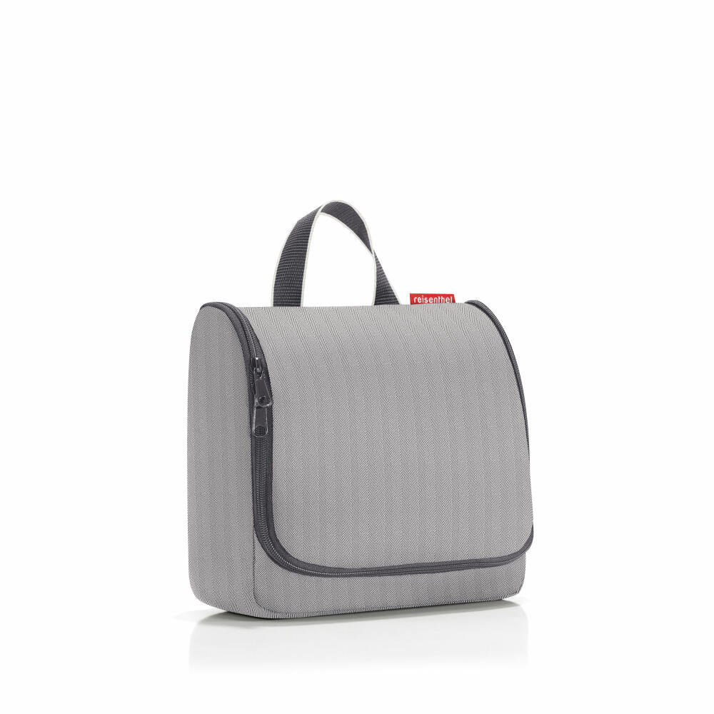 reisenthel toiletbag, toiletry bag, cosmetic bag, toiletry bag, Herringbone Grey, 3 L, WH7074