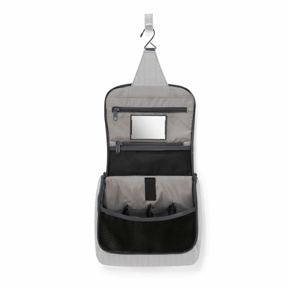 reisenthel toiletbag, toiletry bag, cosmetic bag, toiletry bag, Herringbone Grey, 3 L, WH7074