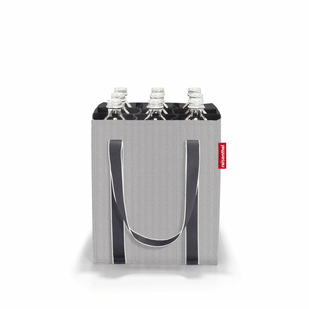 reisenthel bottlebag, for 9 bottles, bottle bag, bottle storage, Herringbone Grey, ZJ7074