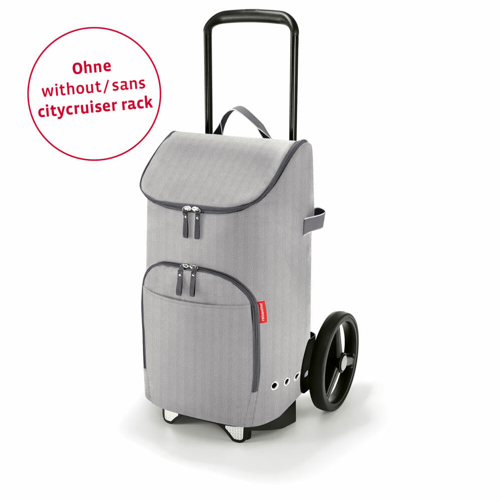 reisenthel citycruiser bag, shopping bag for citycruiser rack, bag, Herringbone Grey, 45 L, DF7074