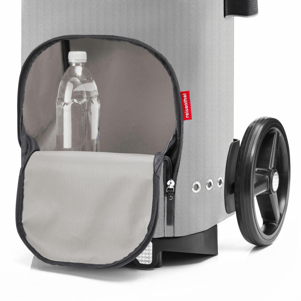 reisenthel citycruiser bag, shopping bag for citycruiser rack, bag, Herringbone Grey, 45 L, DF7074