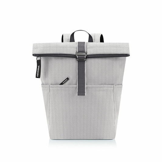 reisenthel rolltop backpack, rolltop backpack, travel bag, Herringbone Grey, 22 L, EK7074