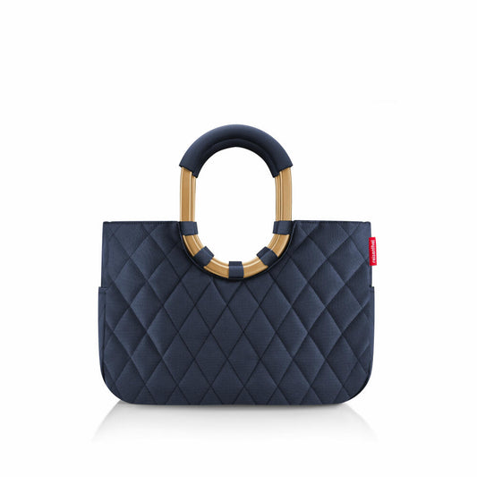 reisenthel loopshopper M, Einkaufstasche, Shopper, Tragetasche, Tasche, Frame Rhombus Midnight Gold, 12 L, OS4111