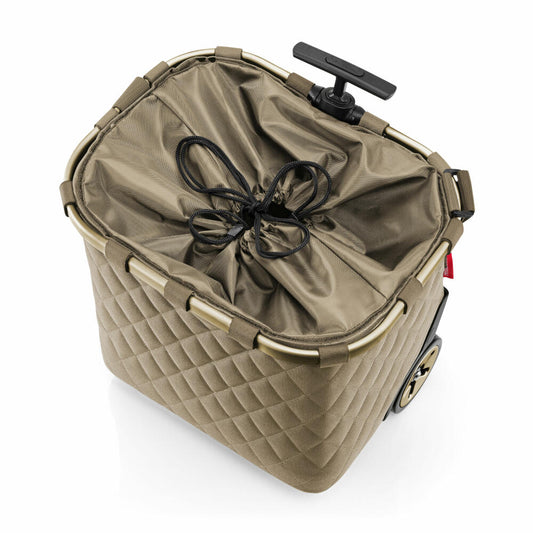 reisenthel carrycruiser, Einkaufstrolley, Einkaufskorb mit Rollen, Frame Rhombus Olive, 40 L, OE5047