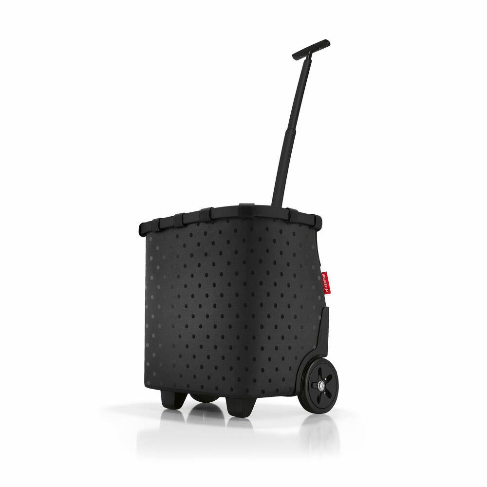 reisenthel carrycruiser, Einkaufstrolley, Einkaufskorb mit Rollen, Frame Glossy Dots Black, 40 L, OE7076
