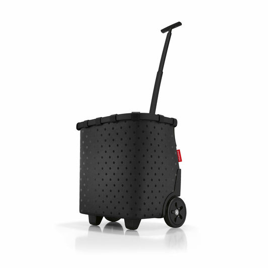 reisenthel carrycruiser, Einkaufstrolley, Einkaufskorb mit Rollen, Frame Glossy Dots Black, 40 L, OE7076