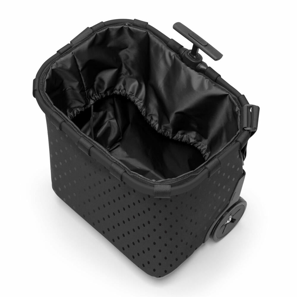 reisenthel carrycruiser, Einkaufstrolley, Einkaufskorb mit Rollen, Frame Glossy Dots Black, 40 L, OE7076
