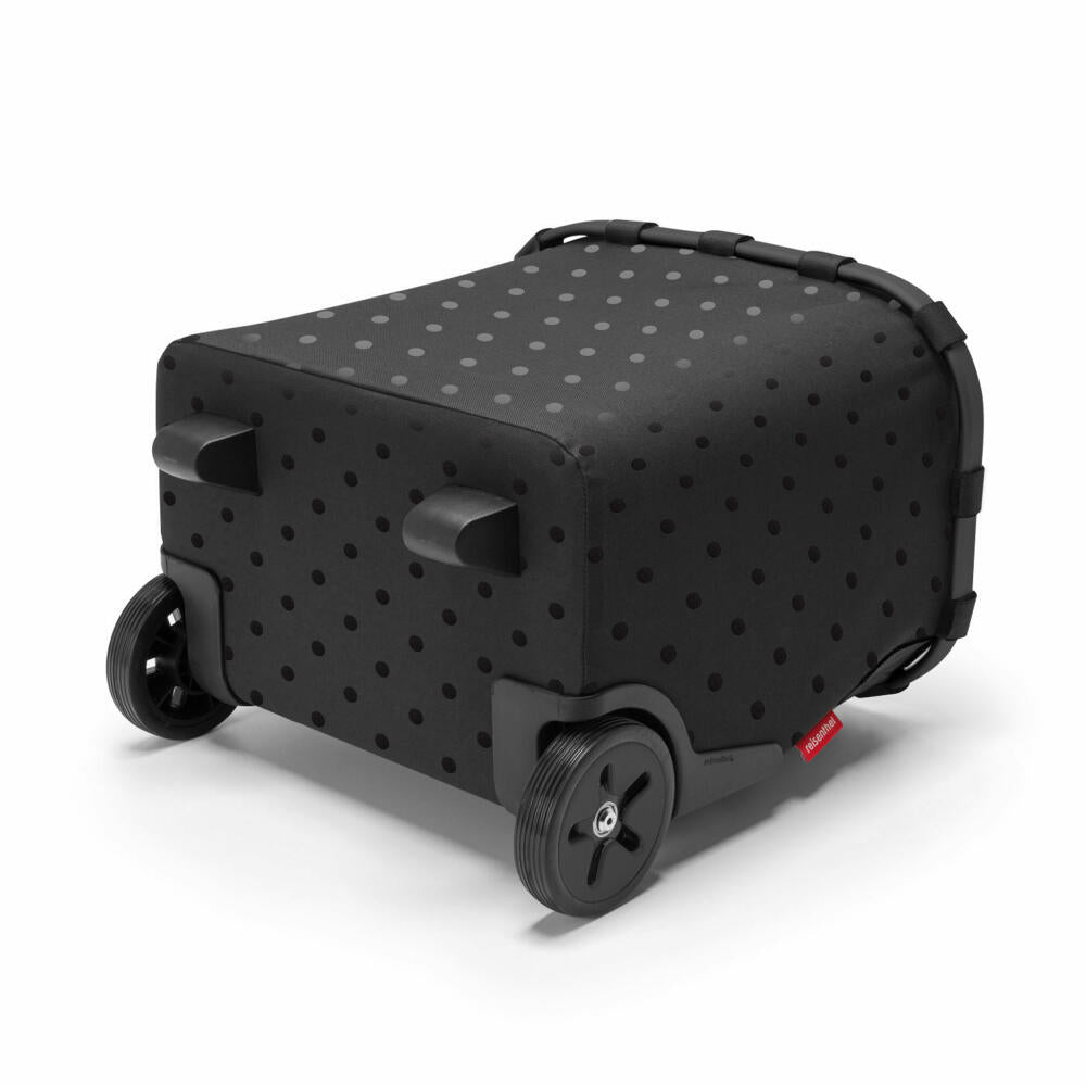 reisenthel carrycruiser, Einkaufstrolley, Einkaufskorb mit Rollen, Frame Glossy Dots Black, 40 L, OE7076