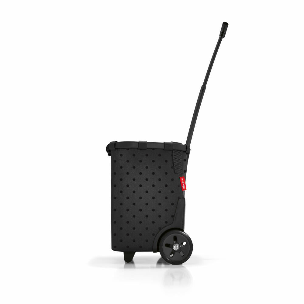 reisenthel carrycruiser, Einkaufstrolley, Einkaufskorb mit Rollen, Frame Glossy Dots Black, 40 L, OE7076