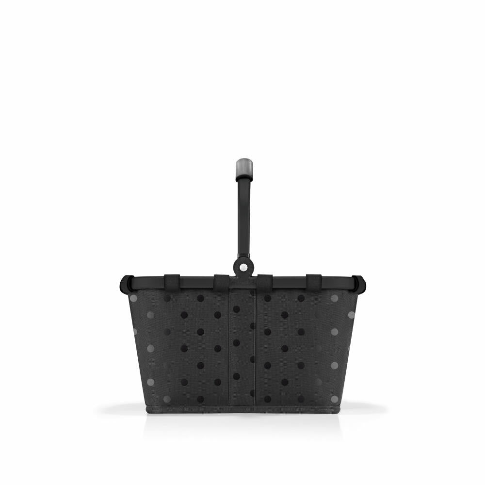reisenthel carrybag XS, Einkaufskorb, Korb, Picknickkorb, Frame Glossy Dots Black, 5 L, BN7076