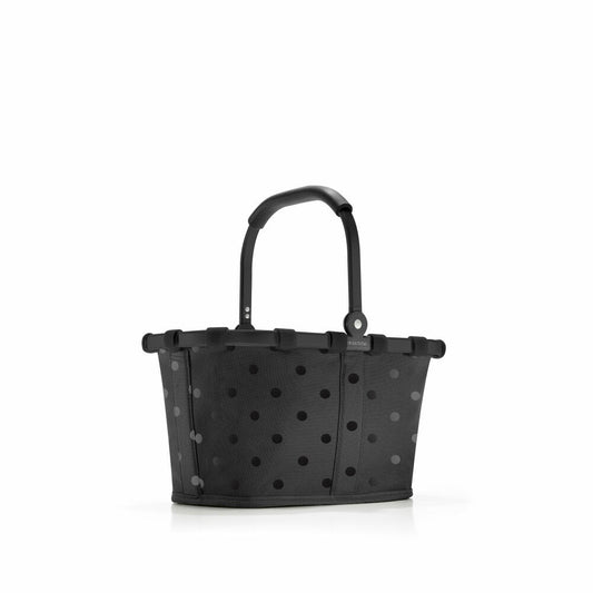 reisenthel carrybag XS, Einkaufskorb, Korb, Picknickkorb, Frame Glossy Dots Black, 5 L, BN7076