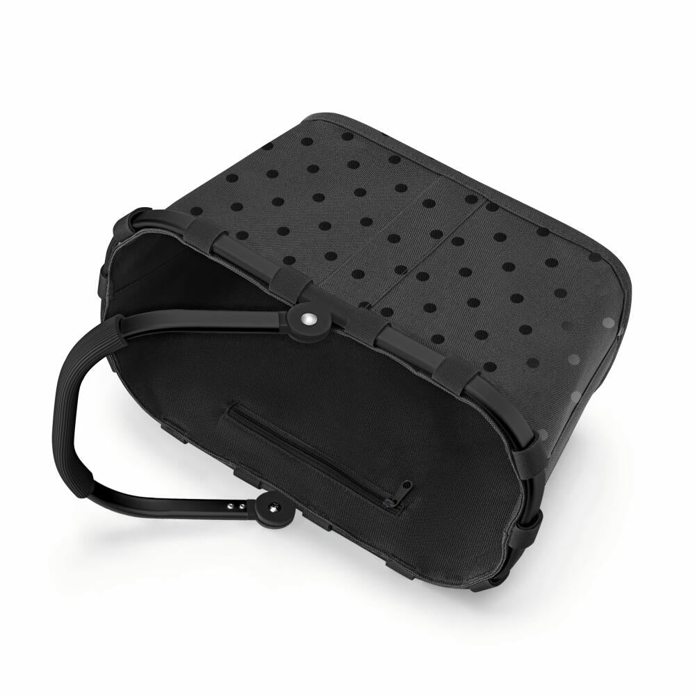 reisenthel carrybag XS, Einkaufskorb, Korb, Picknickkorb, Frame Glossy Dots Black, 5 L, BN7076