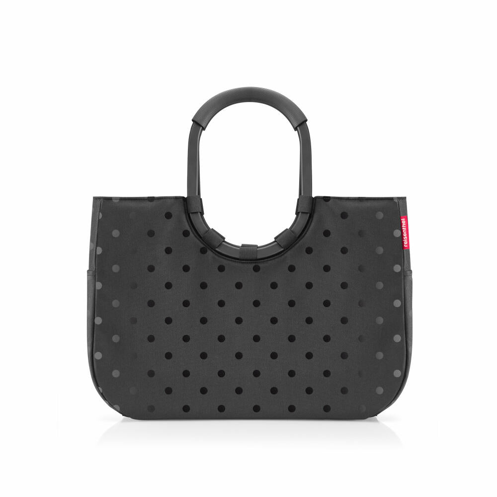 reisenthel loopshopper L, Einkaufstasche, Shopper, Tragetasche, Tasche, Frame Glossy Dots Black, 25 L, OR7076