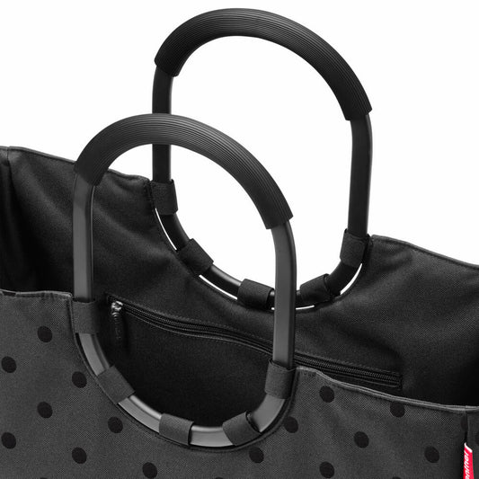 reisenthel loopshopper L, Einkaufstasche, Shopper, Tragetasche, Tasche, Frame Glossy Dots Black, 25 L, OR7076