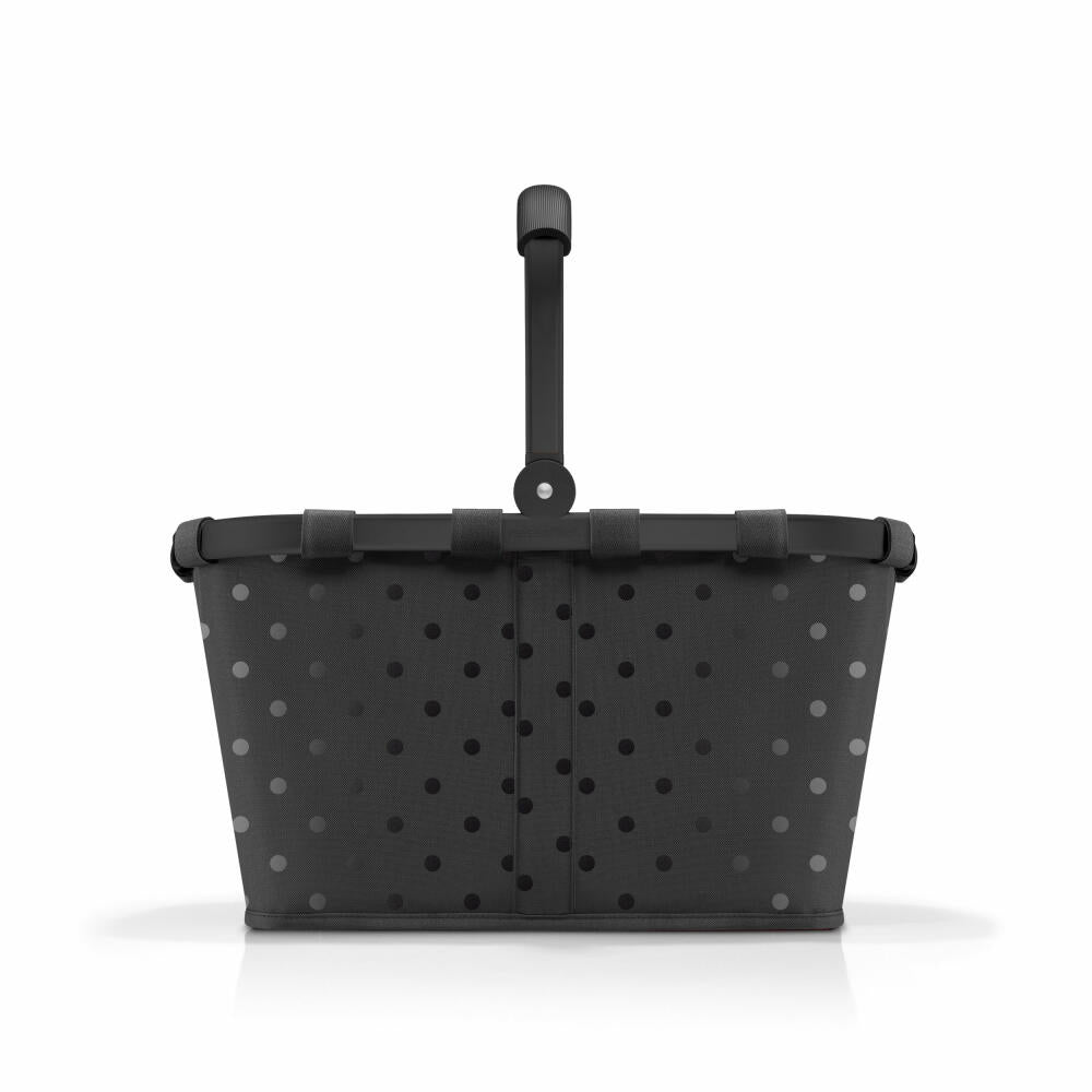 reisenthel carrybag, Einkaufskorb, Korb, Picknickkorb, Frame Glossy Dots Black, 22 L, BK7076