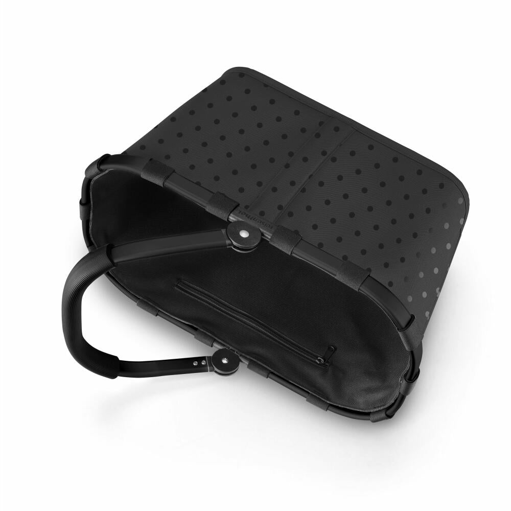 reisenthel carrybag, Einkaufskorb, Korb, Picknickkorb, Frame Glossy Dots Black, 22 L, BK7076