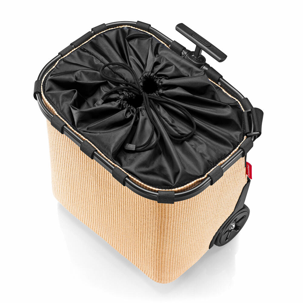 reisenthel carrycruiser, Einkaufstrolley, Einkaufskorb mit Rollen, Frame Raffia Black, 40 L, OE7079