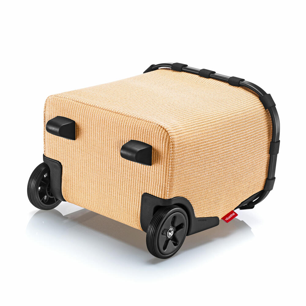 reisenthel carrycruiser, Einkaufstrolley, Einkaufskorb mit Rollen, Frame Raffia Black, 40 L, OE7079