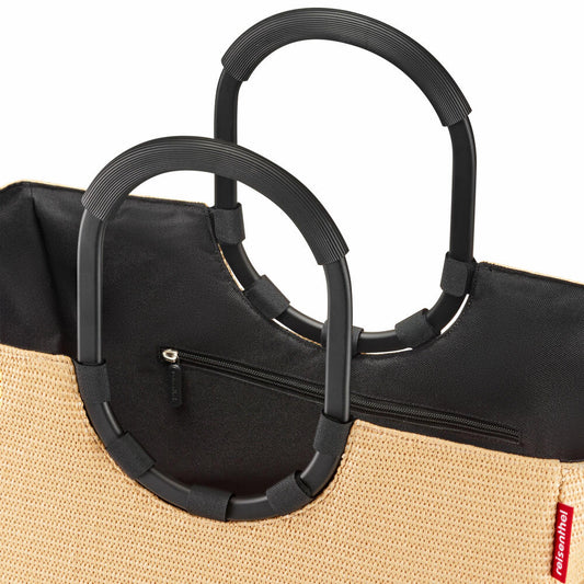 reisenthel loopshopper L, Einkaufstasche, Shopper, Tragetasche, Tasche, Frame Raffia Black, 25 L, OR7079