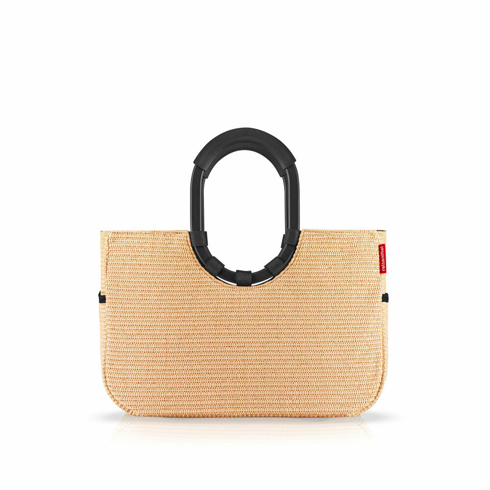 reisenthel loopshopper M, Einkaufstasche, Shopper, Tragetasche, Tasche, Frame Raffia Black, 12 L, OS7079