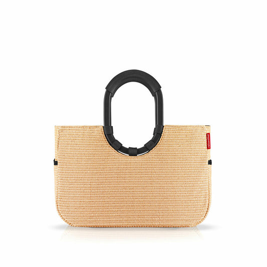 reisenthel loopshopper M, Einkaufstasche, Shopper, Tragetasche, Tasche, Frame Raffia Black, 12 L, OS7079