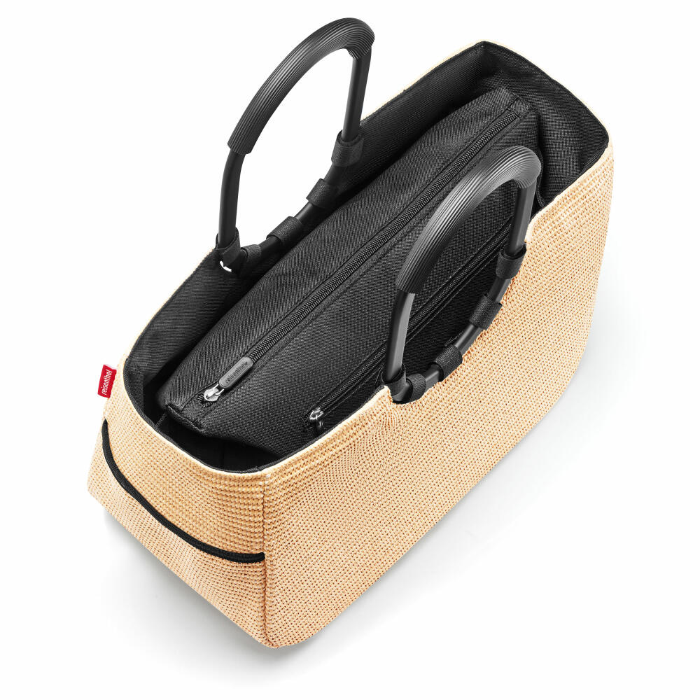 reisenthel loopshopper M, Einkaufstasche, Shopper, Tragetasche, Tasche, Frame Raffia Black, 12 L, OS7079
