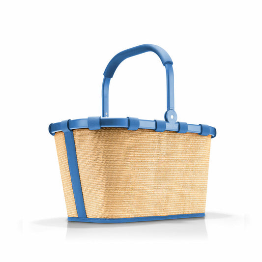 reisenthel carrybag, Einkaufskorb, Korb, Picknickkorb, Frame Raffia Blue, 22 L, BK4122