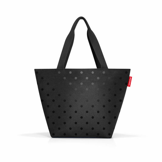 reisenthel shopper M, Einkaufstasche, Tragetasche, Tasche, Glossy Dots Black, 15 L, ZS7075