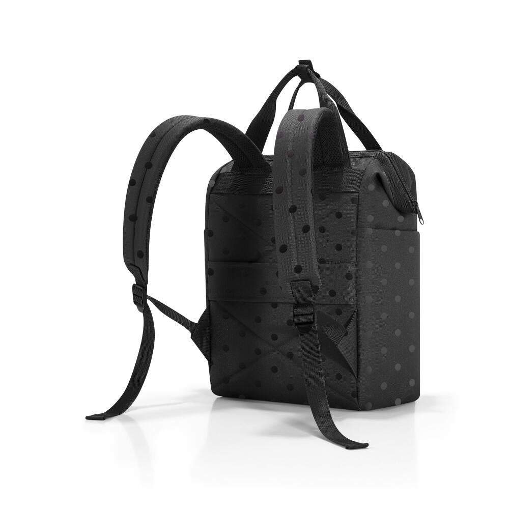 reisenthel allrounder R, Rucksack, Tragetasche, Tasche, Glossy Dots Black, 12 L, JR7075