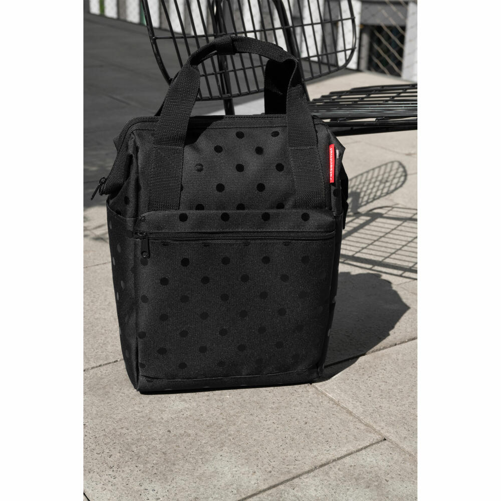 reisenthel allrounder R, Rucksack, Tragetasche, Tasche, Glossy Dots Black, 12 L, JR7075