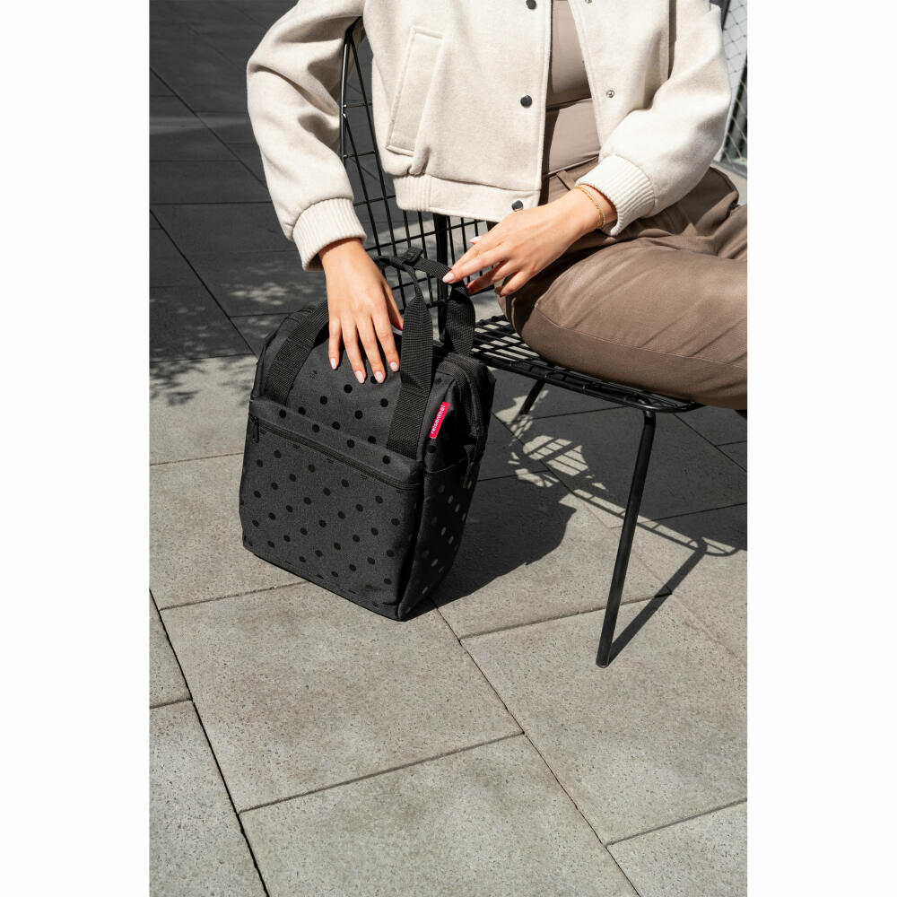 reisenthel allrounder R, Rucksack, Tragetasche, Tasche, Glossy Dots Black, 12 L, JR7075