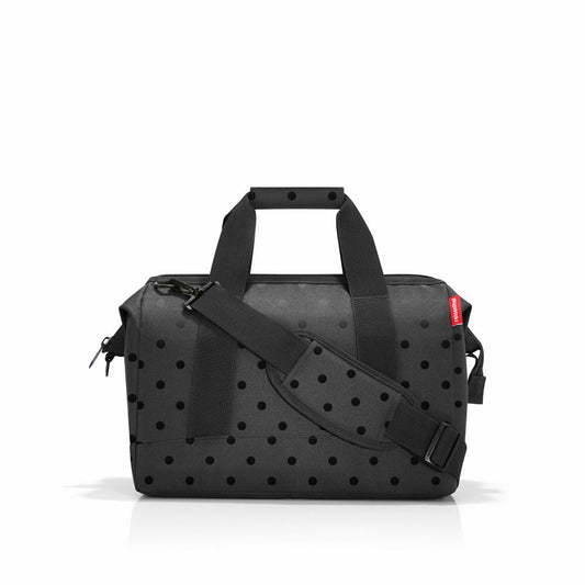 reisenthel allrounder M, Reisetasche, Sporttasche, Tasche, Glossy Dots Black, 18 L, MS7075