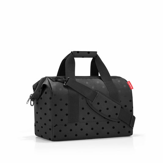 reisenthel allrounder M, Reisetasche, Sporttasche, Tasche, Glossy Dots Black, 18 L, MS7075